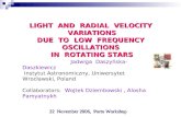 L IGHT  AND  RADIAL  VELOCITY  VARIATIONS DUE  TO  LOW  FREQUENCY  OSCILLATIONS