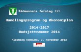 Rådmannens forslag til Handlingsprogram og Økonomiplan  2014-2017 Budsjettrammer 2014
