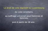 Le droit de vote législatif au Luxembourg du vote censitaire,