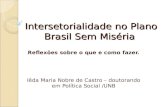 Intersetorialidade  no Plano Brasil Sem Miséria
