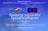 Partnerství  v rámci  Společného regionálního operačního programu
