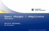Quest vRanger / vReplicator VMUG Madrid  Patrick Delannoy SE Consultant