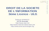 DROIT DE LA SOCIETE  DE L’INFORMATION  3ème Licence - ULG