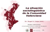 La situación sociolingüística  de la Comunidad Valenciana