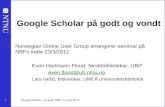 Google Scholar på godt og vondt