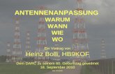 ANTENNENANPASSUNG  WARUM WANN WIE WO Ein Vortrag von Heinz Bolli, HB9KOF