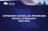 OFFSHORE SCHOOL BC PROGRAMS Ministry of Education April  2010