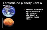 Terestriálne planéty Zem a Mars