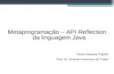 Metaprogramação – API Reflection da linguagem Java Paulo Eduardo Papotti
