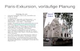 Paris-Exkursion, vorläufige Planung