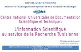 REPUBLIQUE TUNISIENNE  Ministère de l'Enseignement Supérieur et de la Recherche Scientifique