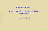 Le langage XML :   fonctionnalités et standards associés