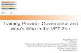 Training Provider Governance and Who’s Who in the VET Zoo