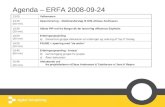 Agenda – ERFA 2008-09-24