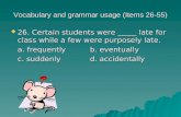 Vocabulary and grammar usage (Items 26-55)