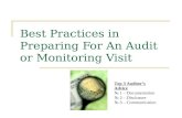 Best Practices in Preparing For An Audit or Monitoring Visit
