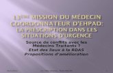 13 ème  mission du médecin coordonnateur d’EHPAD: La prescription dans les situations d’urgence
