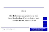 ISIS Die Informationsplattform der Saarländischen Universitäts- und Landesbibliothek (SULB)