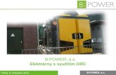 B:POWER, a.s. Elektrárny s využitím ORC