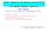 Some aspects of p hase transition  in dense quark  matter