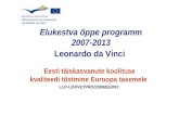 Elukestva õppe programm  2007-2013 Leonardo da Vinci