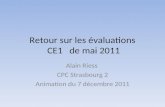 Retour sur les évaluations  CE1   de mai 2011