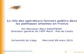 Le rôle des opérateurs fonciers publics dans les politiques urbaines en France