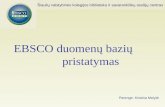 EBSCO duomenų bazių      pristatymas
