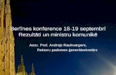 Berlīnes konference 18-19 septembrī Rezultāti un ministru komunikē