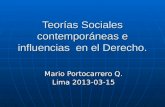 Teorías Sociales contemporáneas e influencias  en el Derecho.