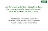 Les femmes aidantes naturelles dans les communautés francophones et acadienne du Canada (2006)