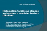 Matematika tanítás az alapozó szakaszban a romániai tanterv tükrében