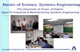 The University of Texas, Arlington Dept. of Industrial & Manufacturing Systems Engineering