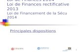 Loi de Finances 2014 Loi de Finances rectificative 2013 Loi de Financement de la Sécu 2014