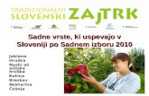Sadne vrste, ki uspevajo v Sloveniji po Sadnem izboru 2010
