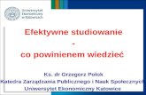 Efektywne studiowanie - co powinienem wiedzieć  Ks. dr Grzegorz Polok