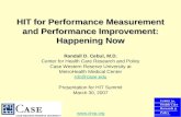 HIT for Performance Measurement and Performance Improvement: Happening Now