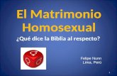 El  M atrimonio Homosexual ¿Qué dice la Biblia al respecto?