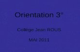 Orientation 3° Collège Jean ROUS MAI 2011