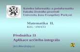 Přednáška 11 Aplikace určitého integrálu jiri.cihlar@ujep.cz