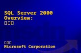SQL Server 2000 Overview:  新特性 郝 雪莹 Microsoft Corporation