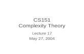 CS151 Complexity Theory
