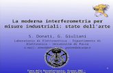 La moderna interferometria per misure industriali: stato dell'arte S. Donati, G. Giuliani