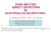 DARK MATTER  DIRECT DETECTION  IN  ELECTRON ACCELERATORS