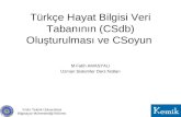 Türkçe Hayat Bilgisi Veri Tabanının (CSdb) Oluşturulması ve CSoyun