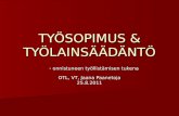 TYÖSOPIMUS & TYÖLAINSÄÄDÄNTÖ