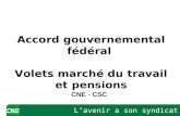 Accord gouvernemental fédéral  Volets marché du travail et pensions