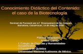 Conocimiento Didáctico  del Contenido : el caso de la Biotecnología