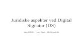 Juridiske aspekter ved Digital Signatur (DS)