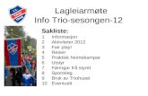 Lagleiarmøte  Info Trio-sesongen-12